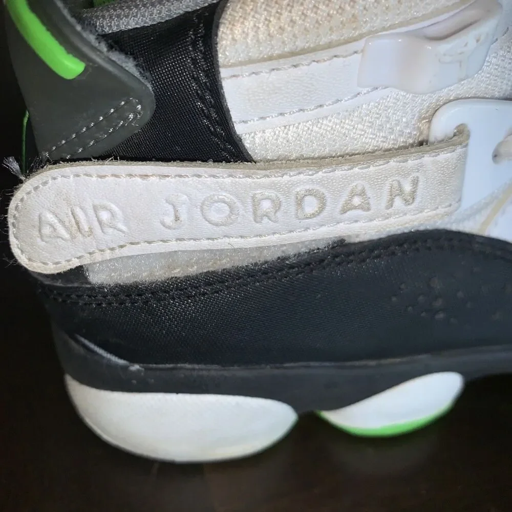 Nike Air Jordan 6 Rings GS Basketball Shoes 323419-130 White Green Size 4Y - Picture 3 of 12
